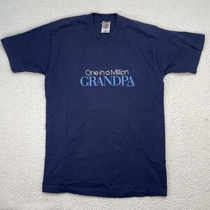 Vintage One In A Million Grandpa 80s Vintage Shirt L Single Stitch Blue Retro